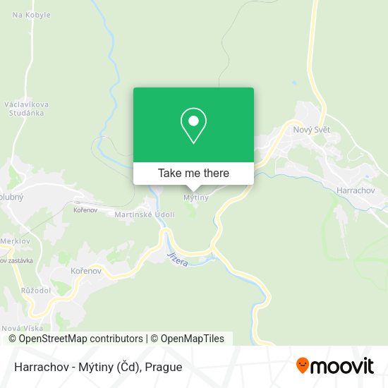 Карта Harrachov - Mýtiny (Čd)