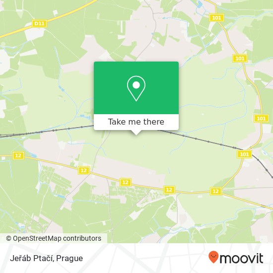 Jeřáb Ptačí map