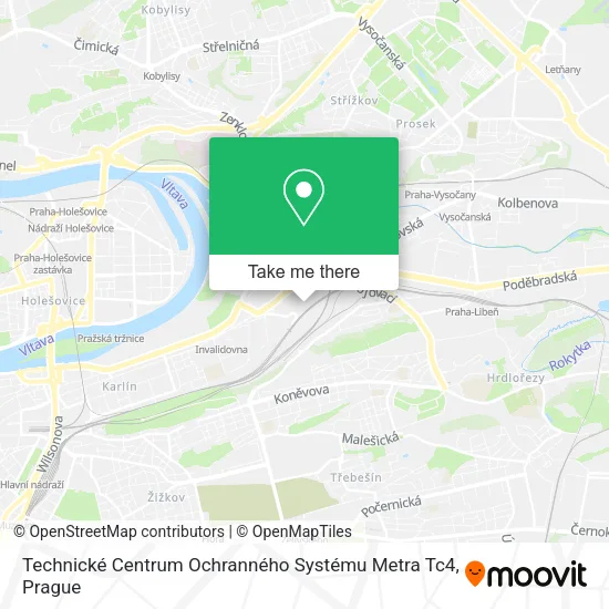 Карта Technické Centrum Ochranného Systému Metra Tc4