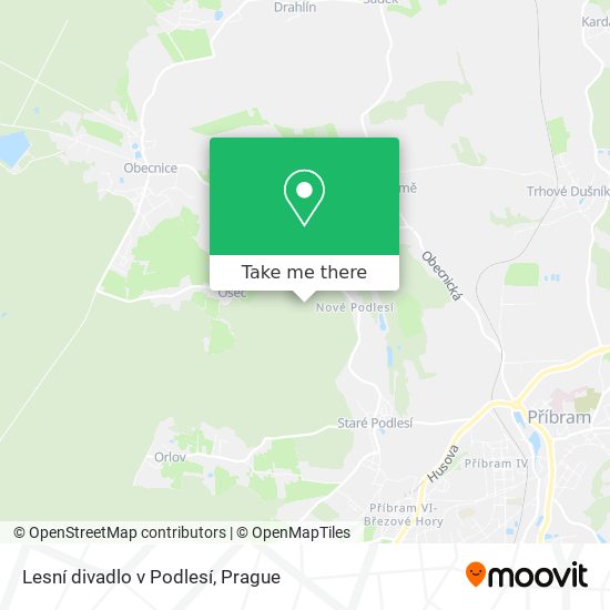Lesní divadlo v Podlesí map