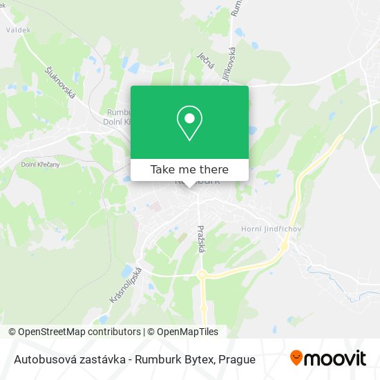 Autobusová zastávka - Rumburk Bytex map
