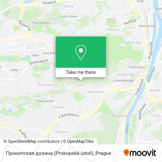 Карта Прокопская долина (Prokopské údolí)