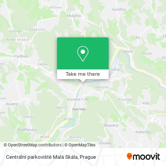 Centrální parkoviště Malá Skála map