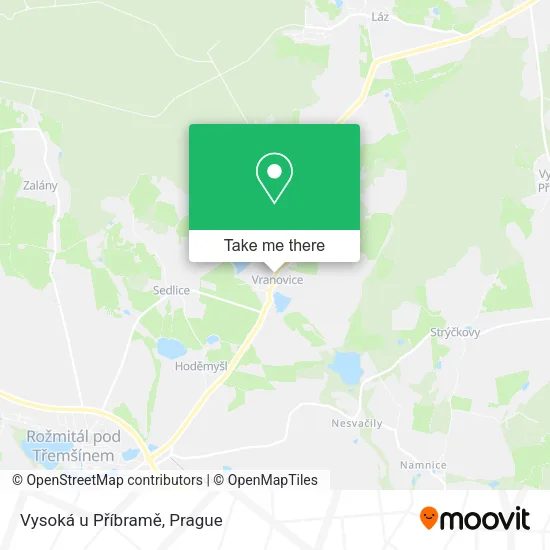 Карта Vysoká u Příbramě