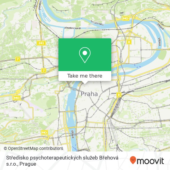 Карта Středisko psychoterapeutických služeb Břehová s.r.o.