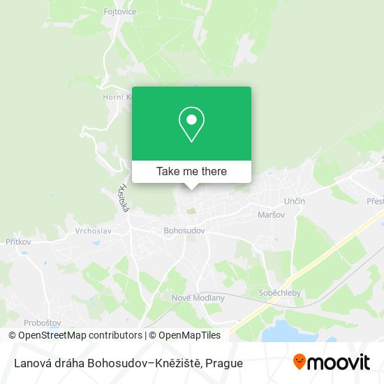 Lanová dráha Bohosudov–Kněžiště map
