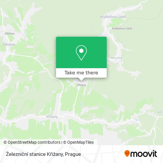 Železniční stanice Křižany map