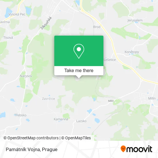Památník Vojna map