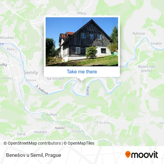 Карта Benešov u Semil