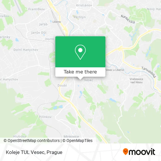 Карта Koleje TUL Vesec