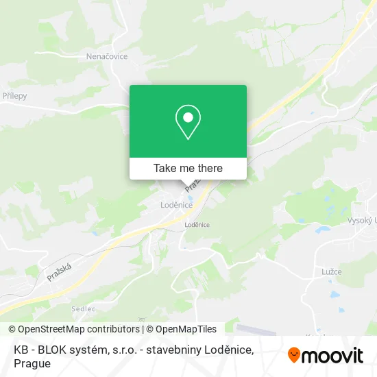 Карта KB - BLOK systém, s.r.o. - stavebniny Loděnice