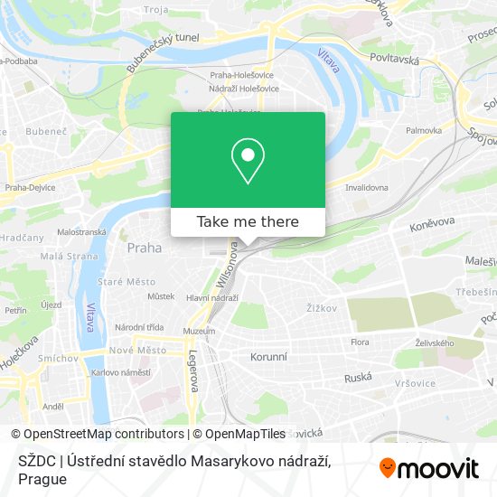 SŽDC | Ústřední stavědlo Masarykovo nádraží map