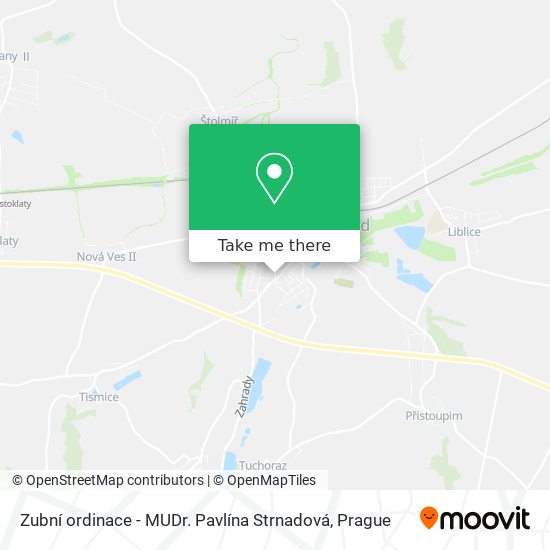 Карта Zubní ordinace - MUDr. Pavlína Strnadová