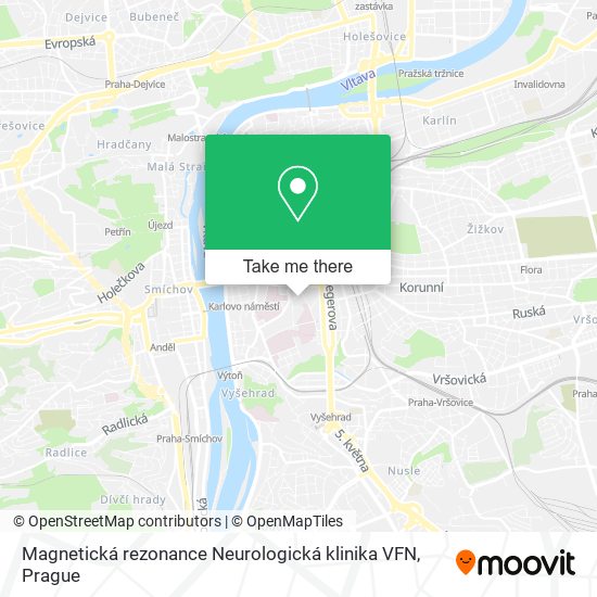 Magnetická rezonance Neurologická klinika VFN map
