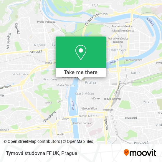 Карта Týmová studovna FF UK