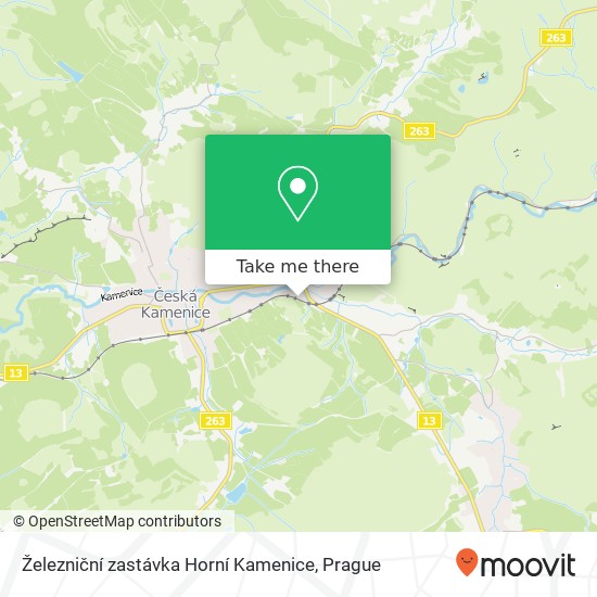 Železniční zastávka Horní Kamenice map