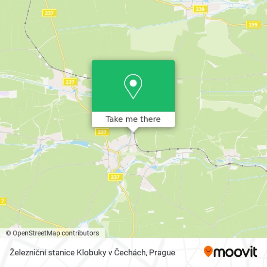 Železniční stanice Klobuky v Čechách map