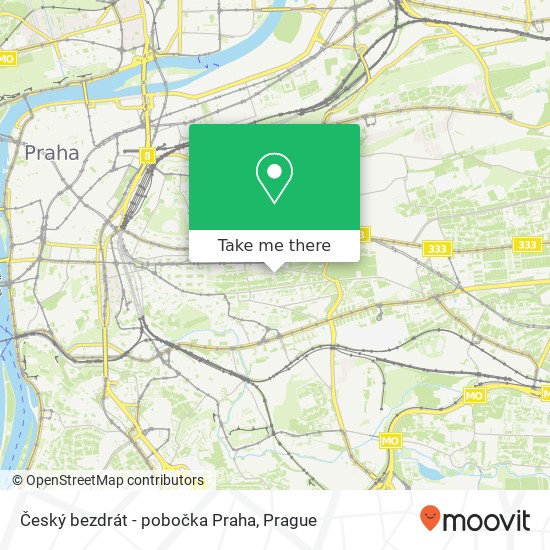 Карта Český bezdrát - pobočka Praha