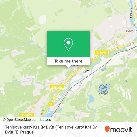 Tenisové kurty Králův Dvůr map