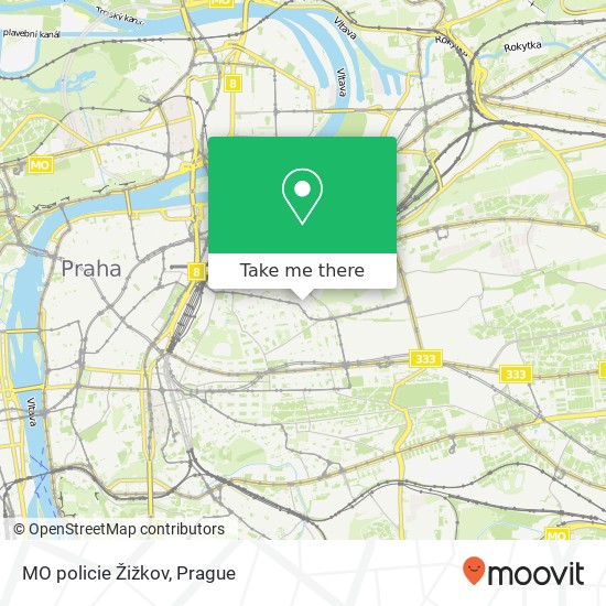Карта MO policie Žižkov