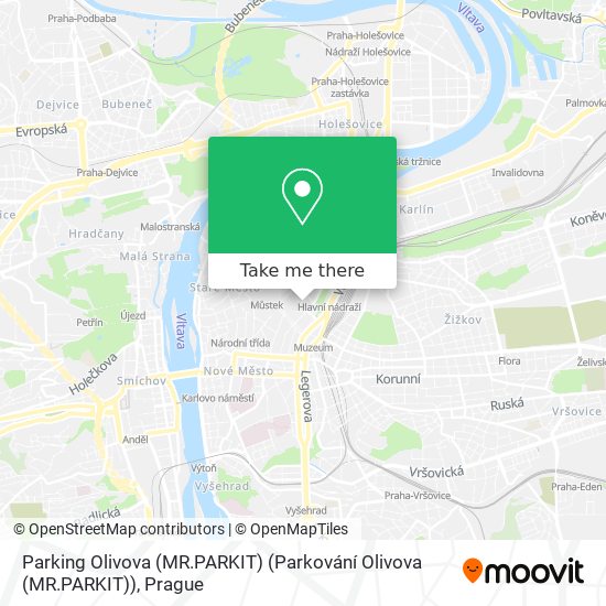 Parking Olivova (MR.PARKIT) (Parkování Olivova (MR.PARKIT)) map