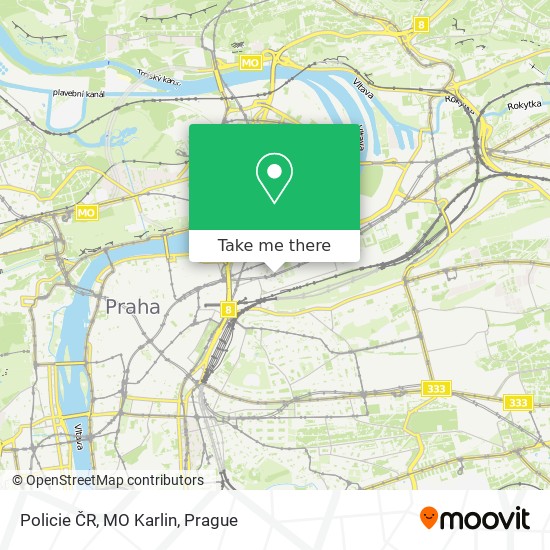 Policie ČR, MO Karlin map