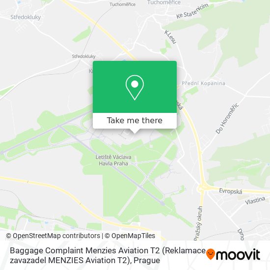 Baggage Complaint Menzies Aviation T2 (Reklamace zavazadel MENZIES Aviation T2) map