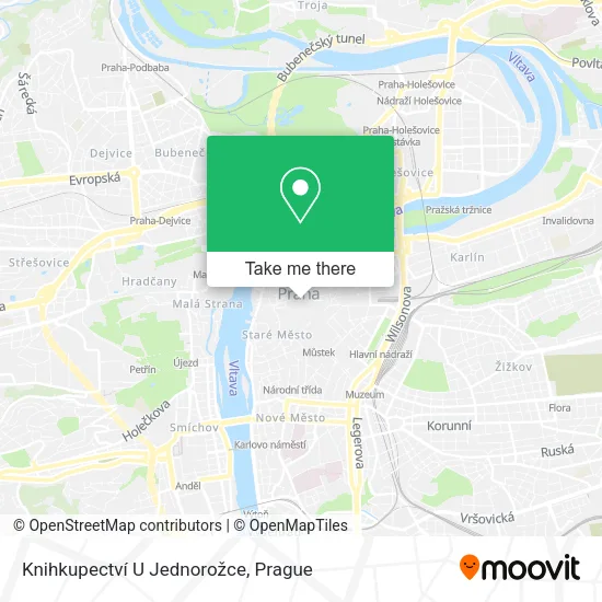 Knihkupectví U Jednorožce map
