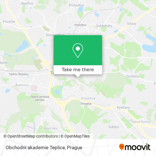 Obchodní akademie Teplice map
