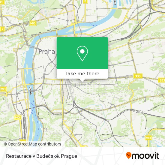 Restaurace v Budečské map