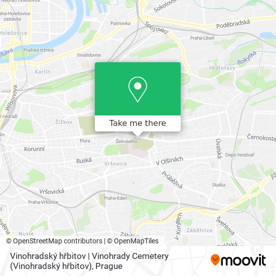 Vinohradský hřbitov | Vinohrady Cemetery map