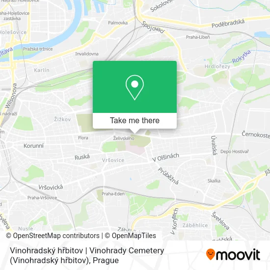 Карта Vinohradský hřbitov | Vinohrady Cemetery