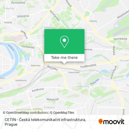 CETIN - Česká telekomunikační infrastruktura map