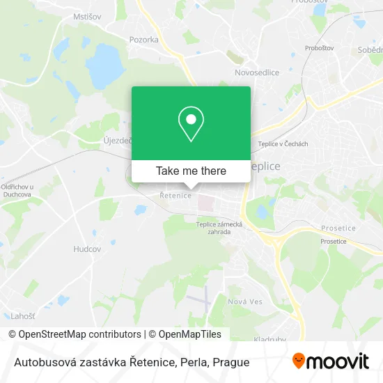 Карта Autobusová zastávka Řetenice, Perla