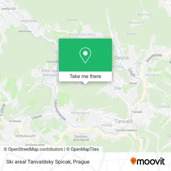 Карта Ski areal Tanvaldsky Spicak