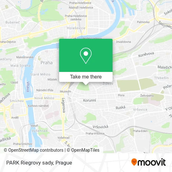 Карта PARK Riegrovy sady