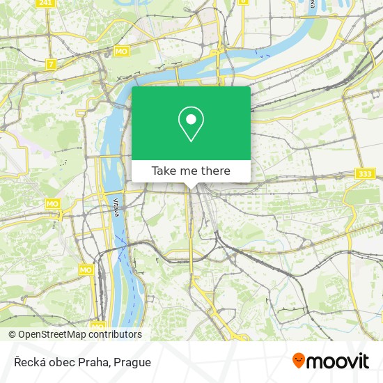 Řecká obec Praha map