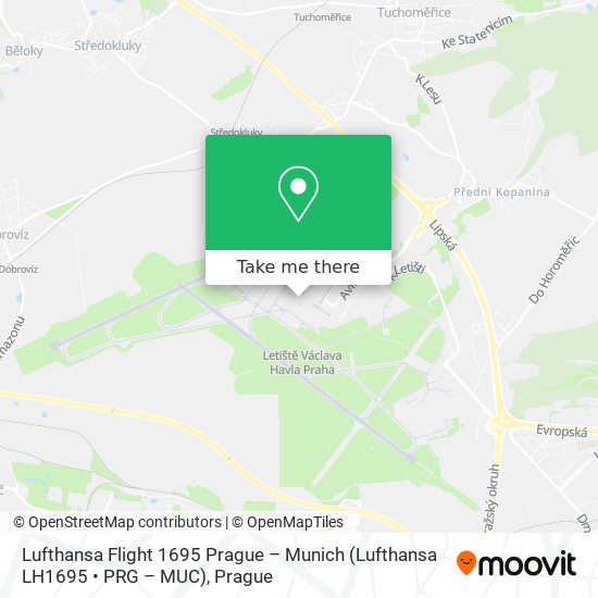 Lufthansa Flight 1695 Prague – Munich (Lufthansa LH1695 • PRG – MUC) map