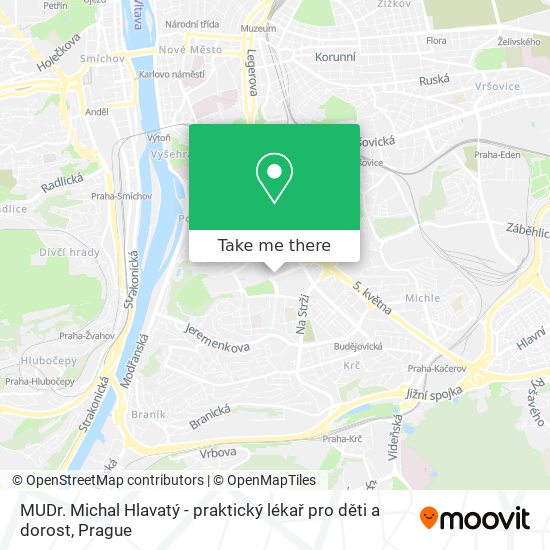 MUDr. Michal Hlavatý - praktický lékař pro děti a dorost map