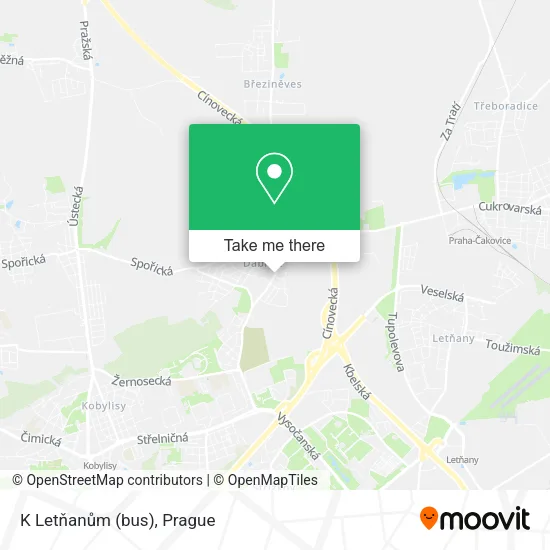 Карта K Letňanům (bus)