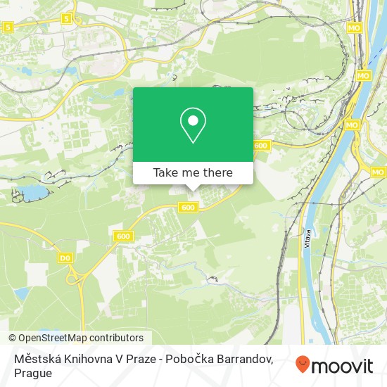 Карта Městská Knihovna V Praze - Pobočka Barrandov