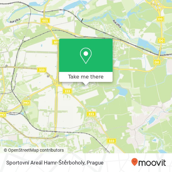 Карта Sportovní Areál Hamr-Štěrboholy