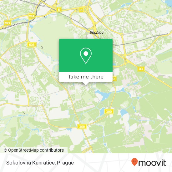 Sokolovna Kunratice map