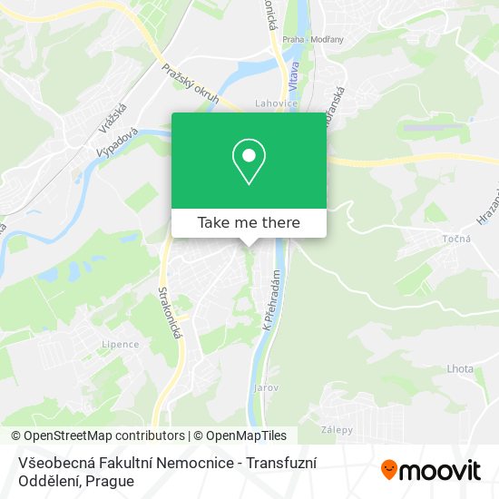 Všeobecná Fakultní Nemocnice - Transfuzní Oddělení map