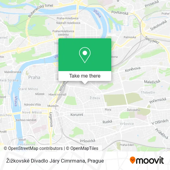 Карта Žižkovské Divadlo Járy Cimrmana
