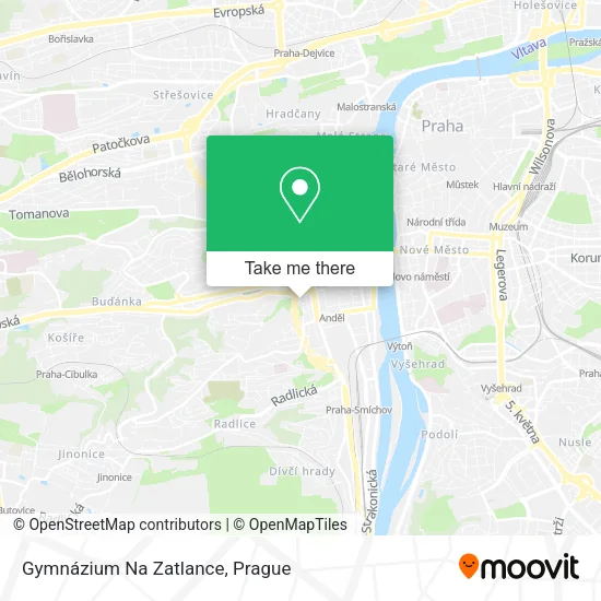 Карта Gymnázium Na Zatlance