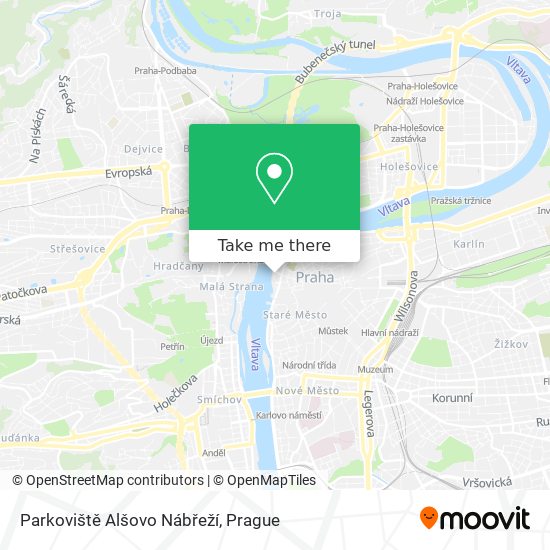 Parkoviště Alšovo Nábřeží map