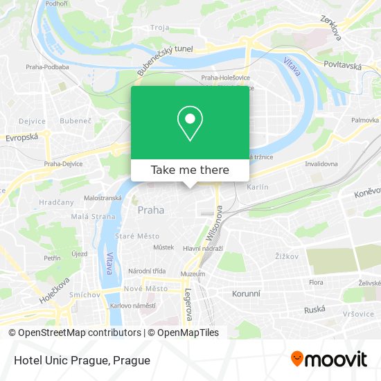 Hotel Unic Prague map
