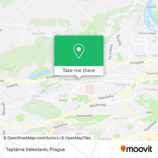 Teplárna Veleslavín map