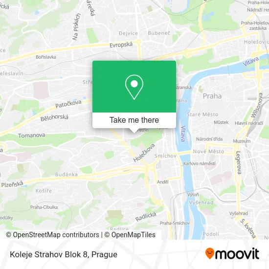 Карта Koleje Strahov Blok 8